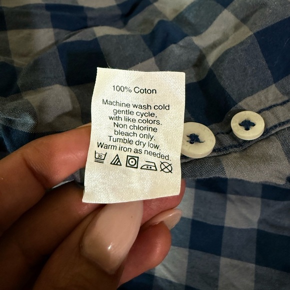 J. Crew Men's Blue Checkered Shirt - Picture 7 of 7